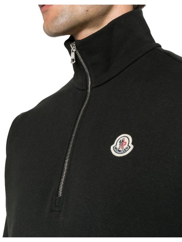 Men's Logo Patch Half-Zip Up Sweatshirt Black 8G00022899V4998 - MONCLER - BALAAN 5