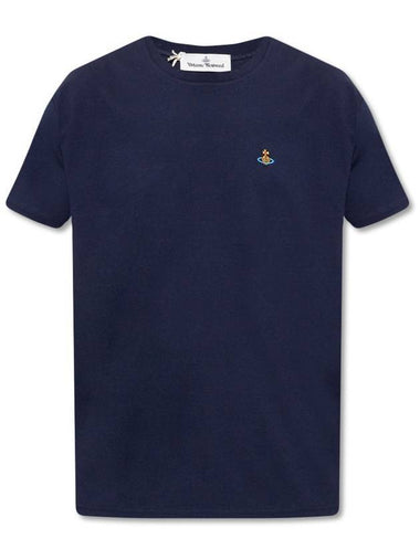 Chest ORB Logo Short Sleeve T-Shirt Navy - VIVIENNE WESTWOOD - BALAAN 1