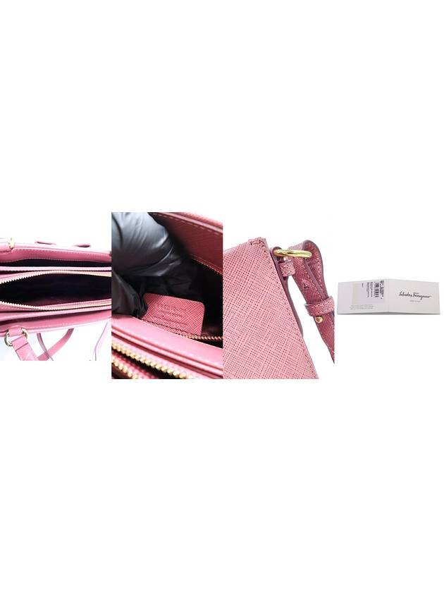 Women s Ferragamo 21 E298 Pink Saffiano Gold Bara Tracy Tote 2WAY gt bag Gangbuk used luxury goods - SALVATORE FERRAGAMO - BALAAN 10