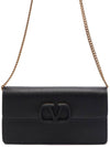 V Logo Chain Shoulder Bag Black - VALENTINO - BALAAN 2