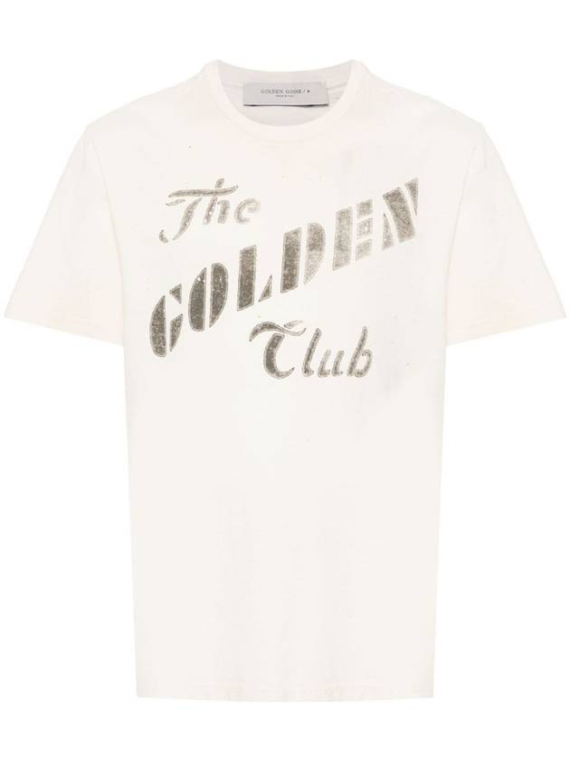 Gold Print Cotton Short Sleeve T-Shirt Heritage White - GOLDEN GOOSE - BALAAN 2