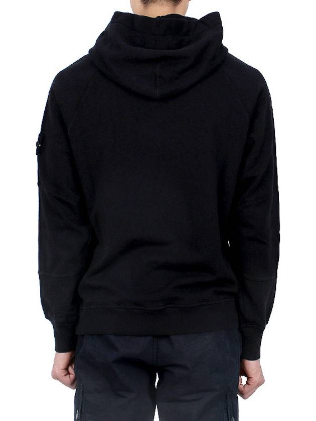 Compass Badge Cotton Hoodie Black - STONE ISLAND - BALAAN 5