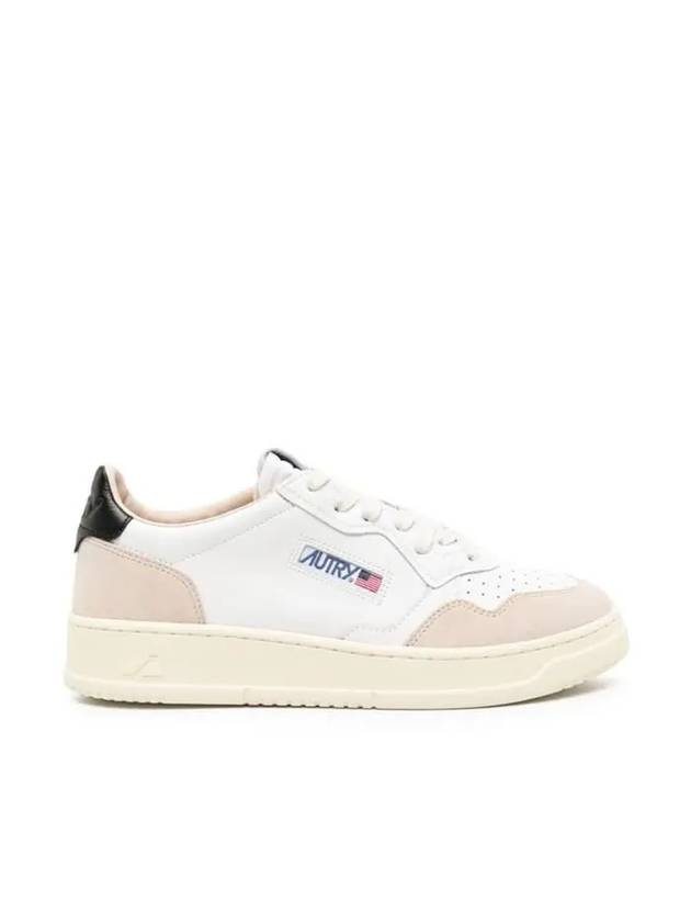 Medalist Leather Suede Black Tab Low Top Sneakers White - AUTRY - BALAAN 1