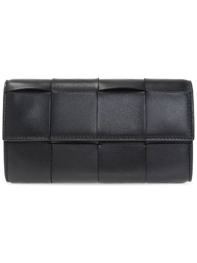 Intrecciato Flap Long Wallet Black - BOTTEGA VENETA - BALAAN 2