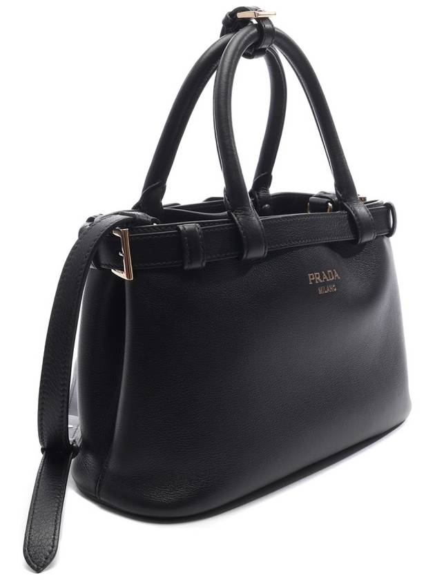 small leather handbag with belt black 1BA4182CYSF0002VOOO - PRADA - BALAAN 4