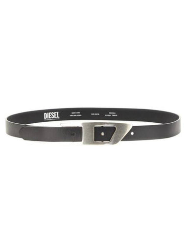 B Dlogo Maxi Metal D Buckle Leather Belt Black - DIESEL - BALAAN 1