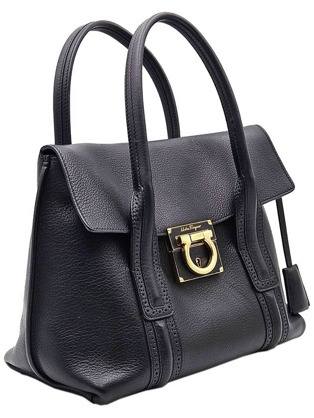 Ferragamo 21 D941 Black Gancini Suki Bag - SALVATORE FERRAGAMO - BALAAN 2