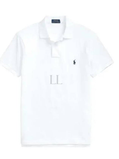 Logo Slim Fit Short Sleeve Polo Shirt White - POLO RALPH LAUREN - BALAAN 2