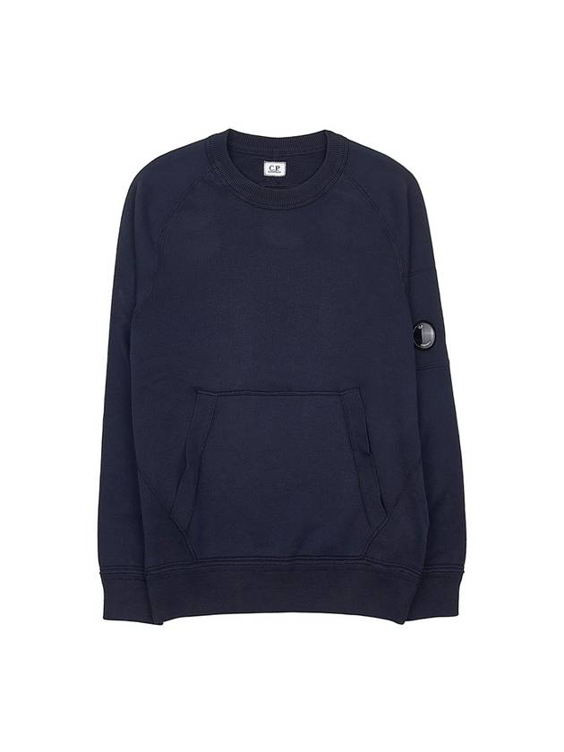 Men's Lens Wappen Pocket Crew Neck Sweatshirt Navy - CP COMPANY - BALAAN 2