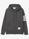 Engineered 4 Bar Diagonal Zip Up Hoodie Dark Grey - THOM BROWNE - BALAAN 2