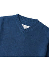 V-neck Basket Weave Hemp Knit Top Blue - MAISON MARGIELA - BALAAN 4