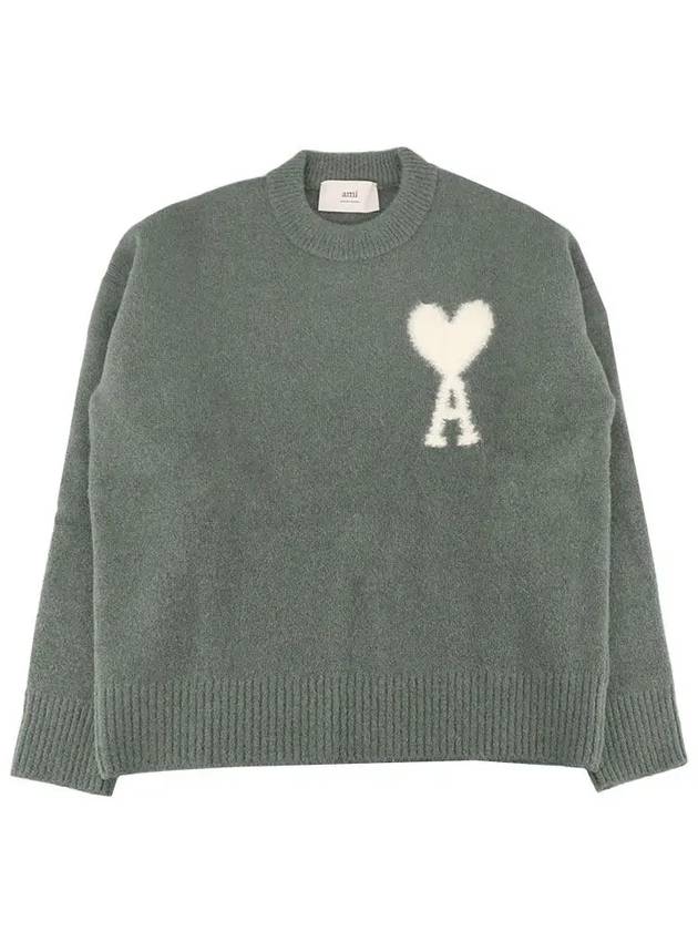 Intarsia Heart Logo Knit Top Antique Clay - AMI - BALAAN 3