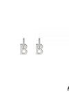 B Chain Brass Earrings Silver - BALENCIAGA - BALAAN 2