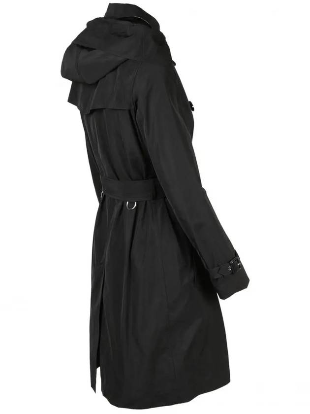 Detachable Hood Teffeta Kensington Trench Coat Black - BURBERRY - BALAAN 5