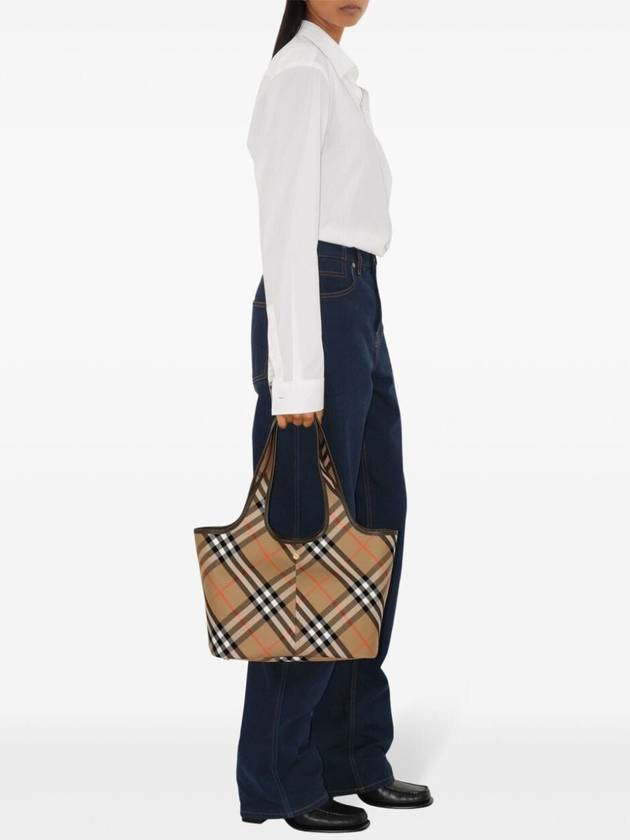 Check Small Tote Bag Sand - BURBERRY - BALAAN 3