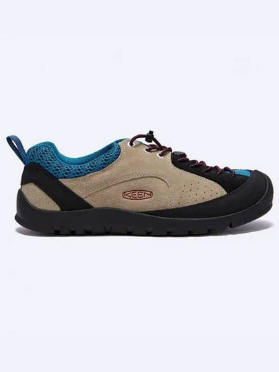 Jasper Rocks Calfskin Leather Low Top Sneakers Beige Safari Fjord Blue - KEEN - BALAAN 2