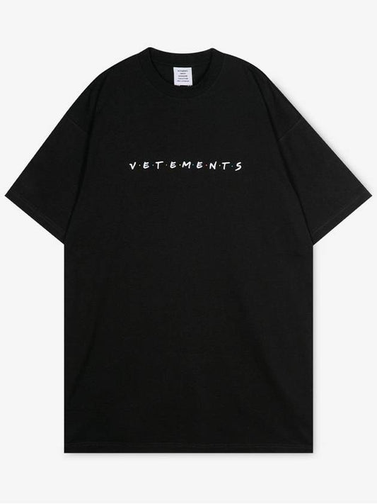 Friendly Logo Short Sleeve T-Shirt Black - VETEMENTS - BALAAN 2