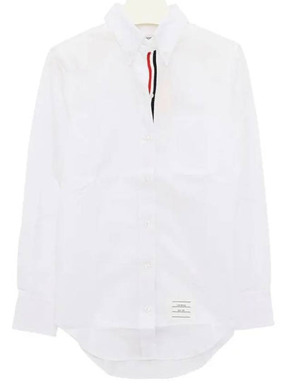 Logo Patch Cotton Shirt White - THOM BROWNE - BALAAN 2