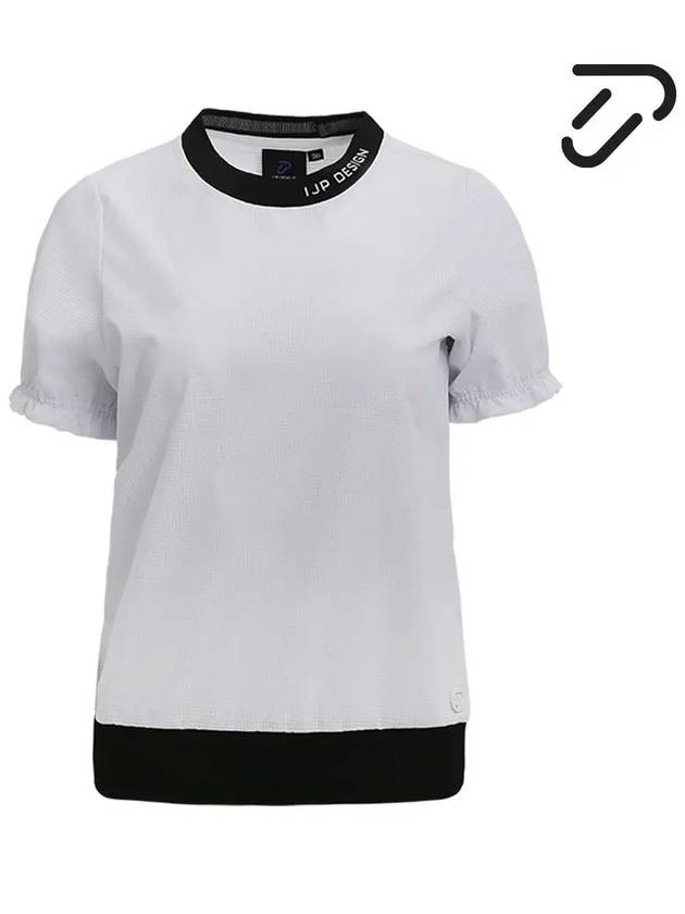 Square Mesh Round Short Sleeve T-Shirt IPL3MTS870 WH - IJP DESIGN - BALAAN 1