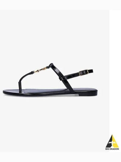 Women's Monogram Cassandra Sandals Black - SAINT LAURENT - BALAAN 2