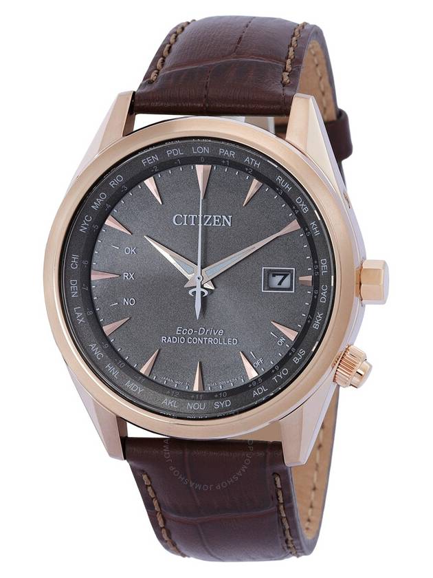 Citizen Perpetual World Time GMT Eco-Drive Grey Dial Men's Watch CB0273-11H - CITIZEN - BALAAN 1