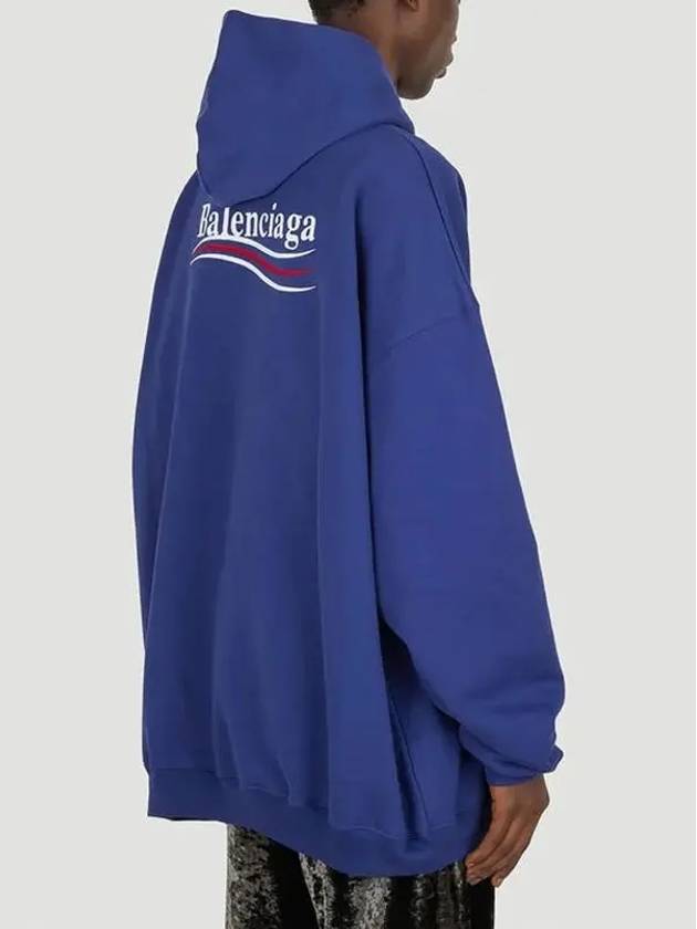 Logo Print Oversized Hoodie Blue - BALENCIAGA - BALAAN 5