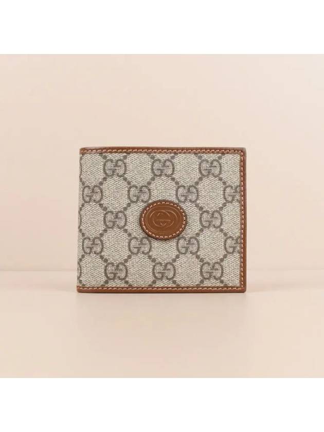 GG Supreme Interlocking Half Wallet Brown - GUCCI - BALAAN 2