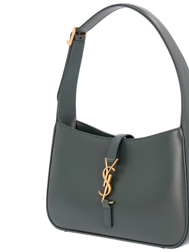 Le 5 A 7 Smooth Leather Hobo Shoulder Bag Dark Green - SAINT LAURENT - BALAAN 4