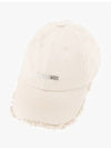 La Casquette Artichaut Fringe Metal Logo Ball Cap Off White - JACQUEMUS - BALAAN 4