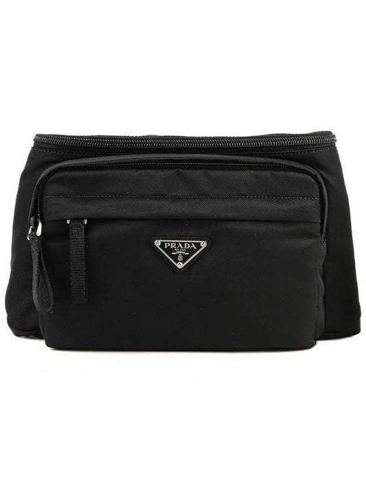 2VL005 2A6D NERO Men s Triangle Logo Hip Sack - PRADA - BALAAN 1