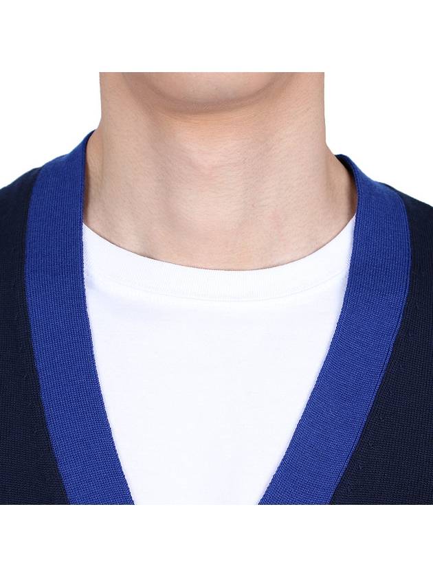 Bold Fox Head Patch Two-Tone Cardigan Ink Blue - MAISON KITSUNE - BALAAN 8