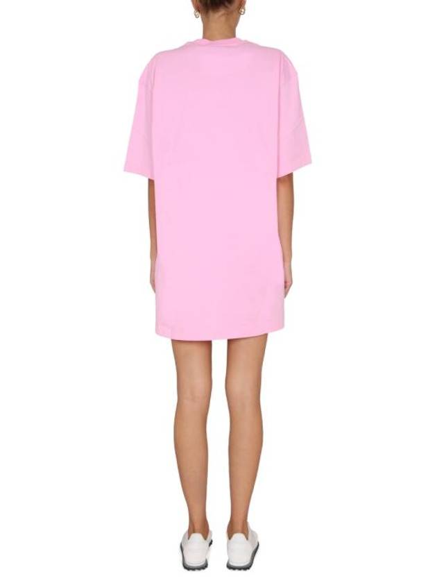 Milano Brushed Logo Short Sleeve Short Dress Pink - MSGM - BALAAN 6