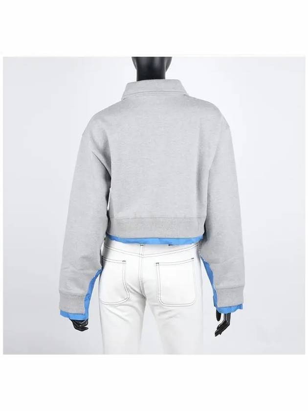 Raw Cut Polo Shirt Collar Sweatshirt Grey - MIU MIU - BALAAN 5