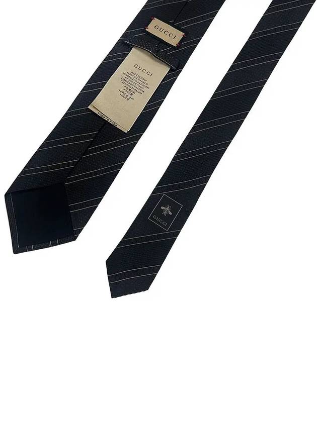 Men's Striped Tie Black - GUCCI - BALAAN 5