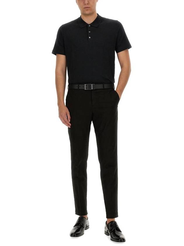 Bronn Cotton Short Sleeve Polo Shirt Black - THEORY - BALAAN 6