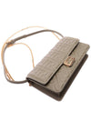 FF Baguette Nappa Leather Long Wallet Grey - FENDI - BALAAN 6