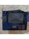 Triangle Logo Re-Nylon Saffiano Leather Shoulder Bag Black - PRADA - BALAAN 4