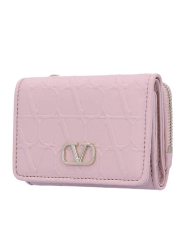 Twill Iconograph Half Wallet Rose - VALENTINO - BALAAN 1