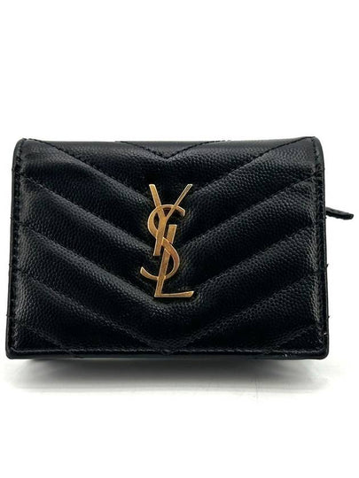 Monogram gold flap card wallet 530841 - SAINT LAURENT - BALAAN 2