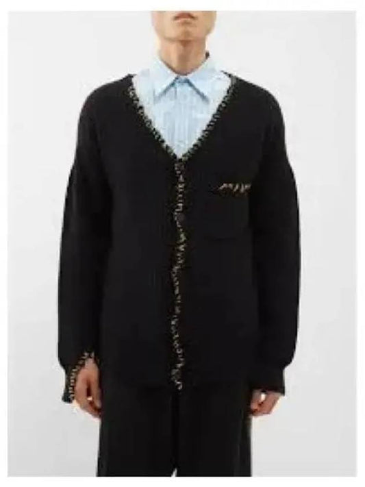 V-Neck Wool Cardigan Black - MARNI - BALAAN 2