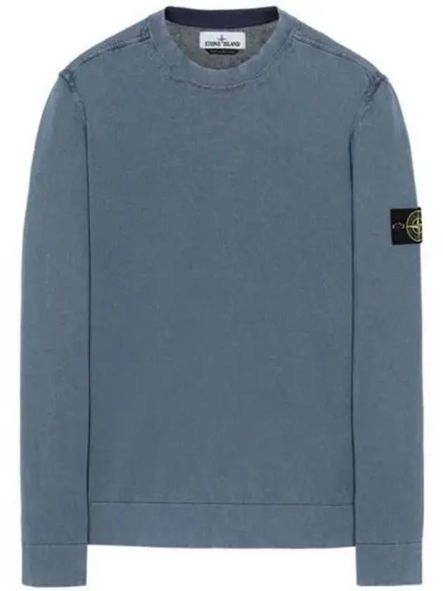 Wappen Patch Cotton Knit Top Blue - STONE ISLAND - BALAAN 2