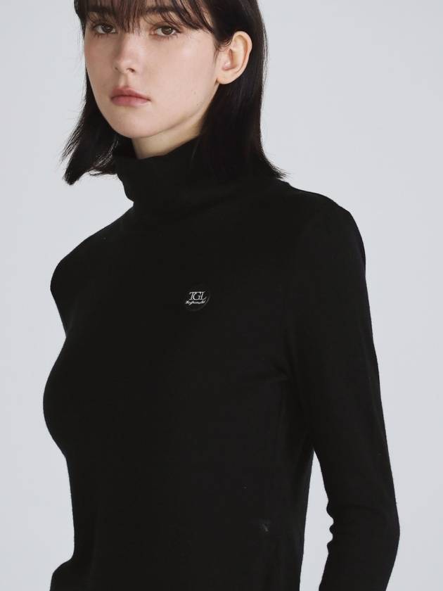 Tencel Turtle Neck T Shirt Black - THE GREEN LAB - BALAAN 4