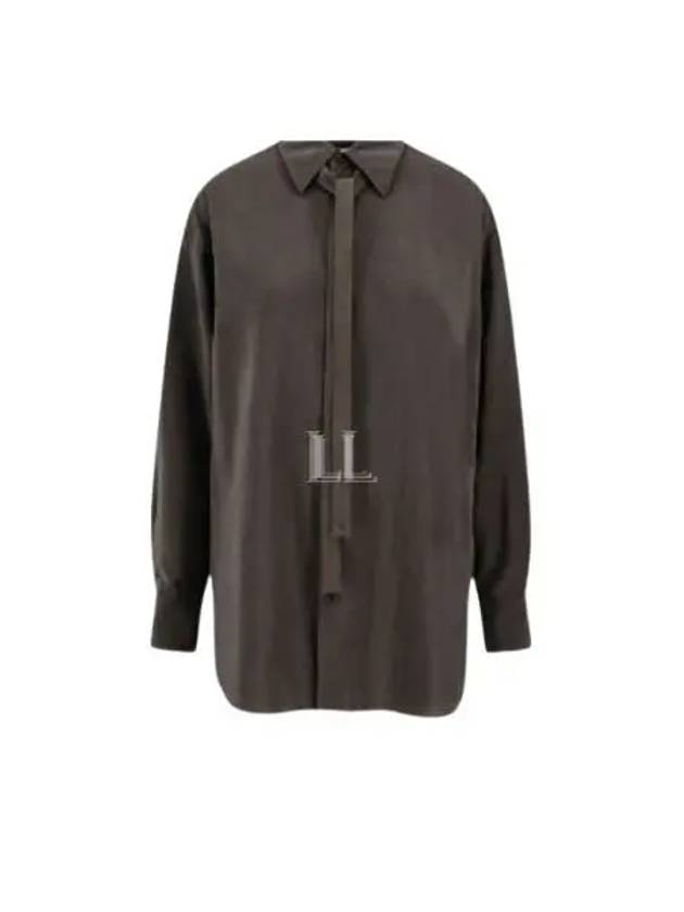 Tie Detail Satin Shirt Dark Espresso - LEMAIRE - BALAAN 2