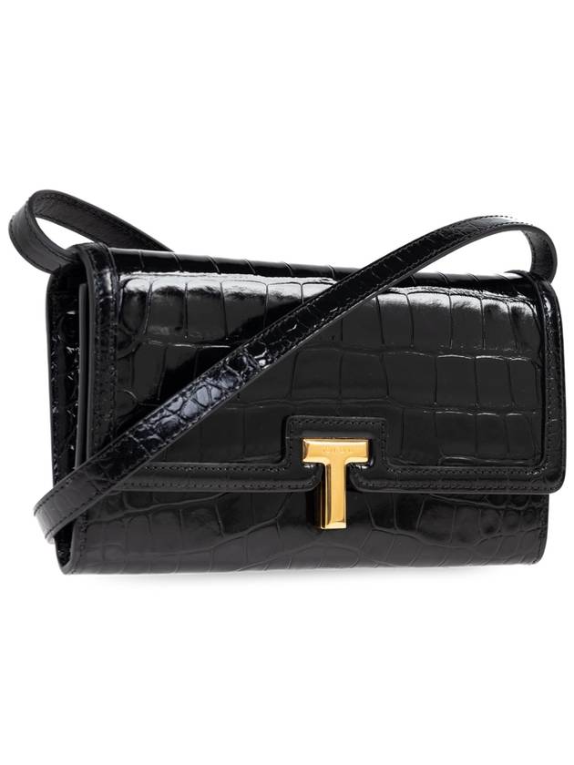 Tom Ford Leather Wallet With Strap, Women's, Black - TOM FORD - BALAAN 4