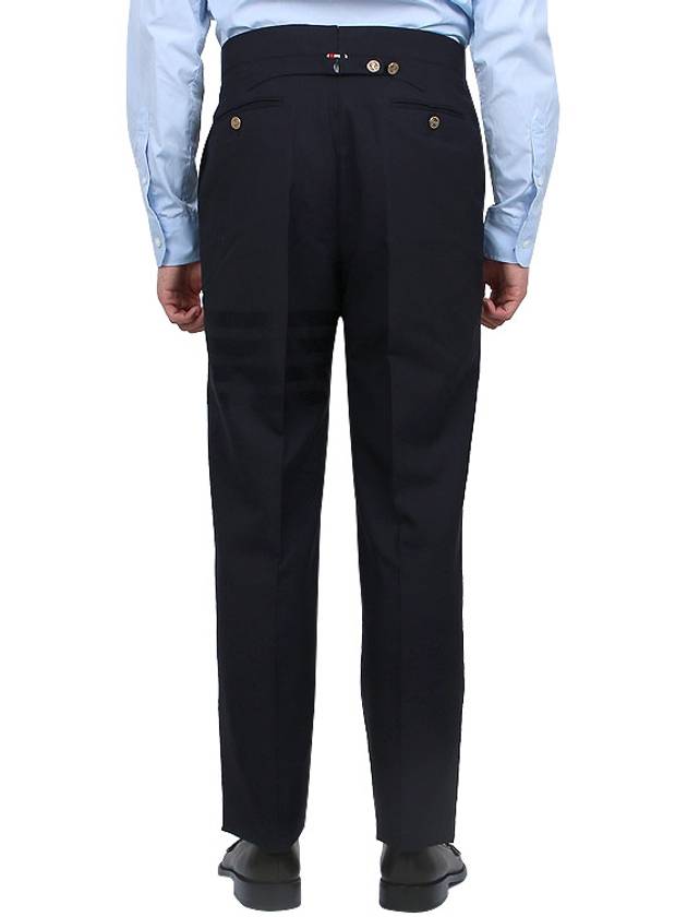 Diagonal Plain Weave Classic Wool Slacks Navy - THOM BROWNE - BALAAN 5