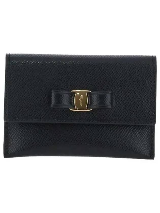 Vara Bow Card Walletr Black - SALVATORE FERRAGAMO - BALAAN 2