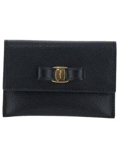 Vara Bow Card Walletr Black - SALVATORE FERRAGAMO - BALAAN 2