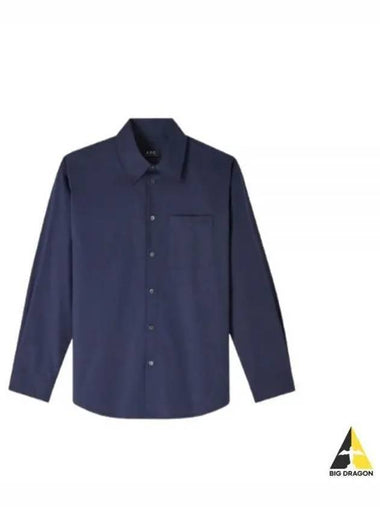 Boyfriend Long Sleeve Shirt Navy - A.P.C. - BALAAN 1