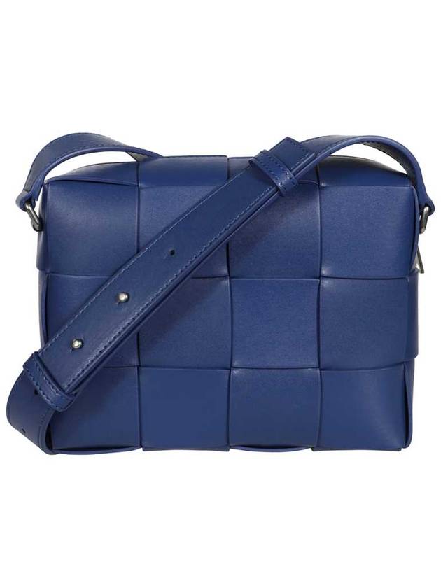 Cassette Intrecciato Leather Cross Bag Navy - BOTTEGA VENETA - BALAAN 3