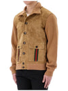 Web Suede Bomber Jacket Camel - GUCCI - BALAAN 4